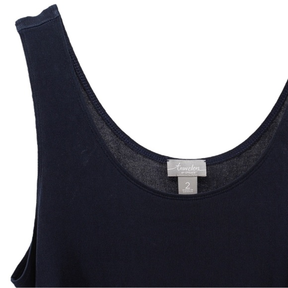 Chico's Travelers Black Closet Staple Capsule Minimalist Tank Size 12/L - Picture 3 of 7